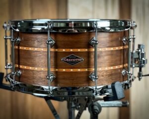 CUSTOM SHOP - 6.5X14SD - WALNUT w/ DOUBLE CHERRY INLAYS - 45° EDGES - OIL